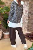 Made in Italy Knox Leopard Fine Knit & Vest Top Graphite